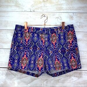 JCPENNEY Pink Purple‎ Paisley Design Mid Rise Short Shorts Size 4
